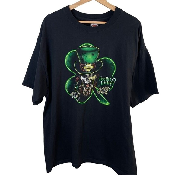 Harley-Davidson Other - Harley Davidson St.Patrick Gothic Glendale CA Men's T-Shirt Black Crew Neck 2XL